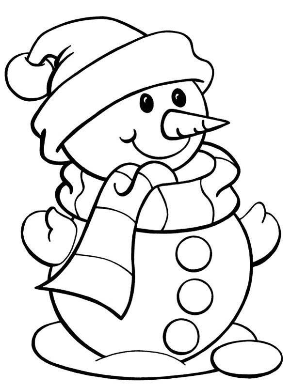 600x799 Cute Snowman Coloring Page Color Luna