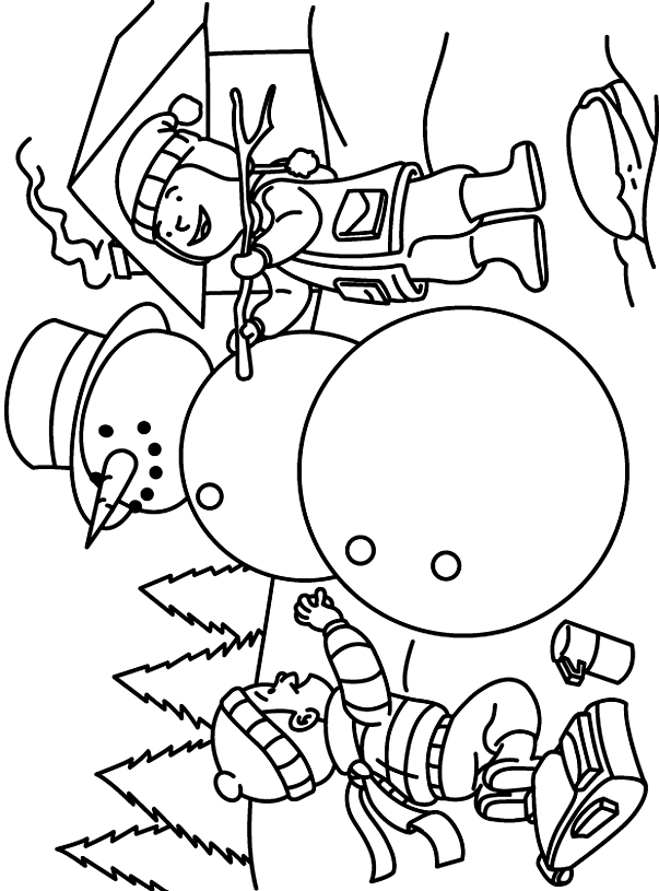 603x815 Making A Snowman Coloring Page
