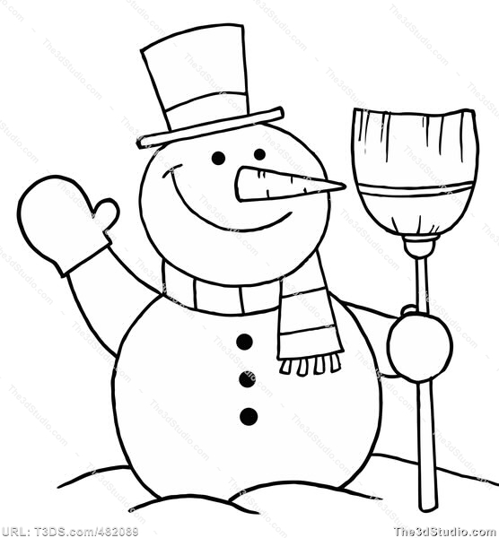 556x600 Snowman Clipart Black And White Christmas Snowman Outline Clipart