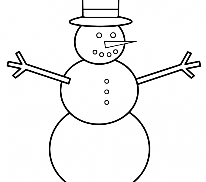 678x600 Snowman Pictures To Colour Kids Coloring