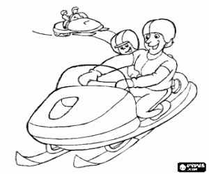 300x250 Snowmobile Coloring Page Printable Game