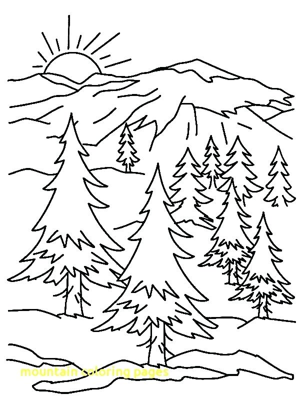 600x800 Coloring Pages Mountains Landscapes Mountains And River Landscapes