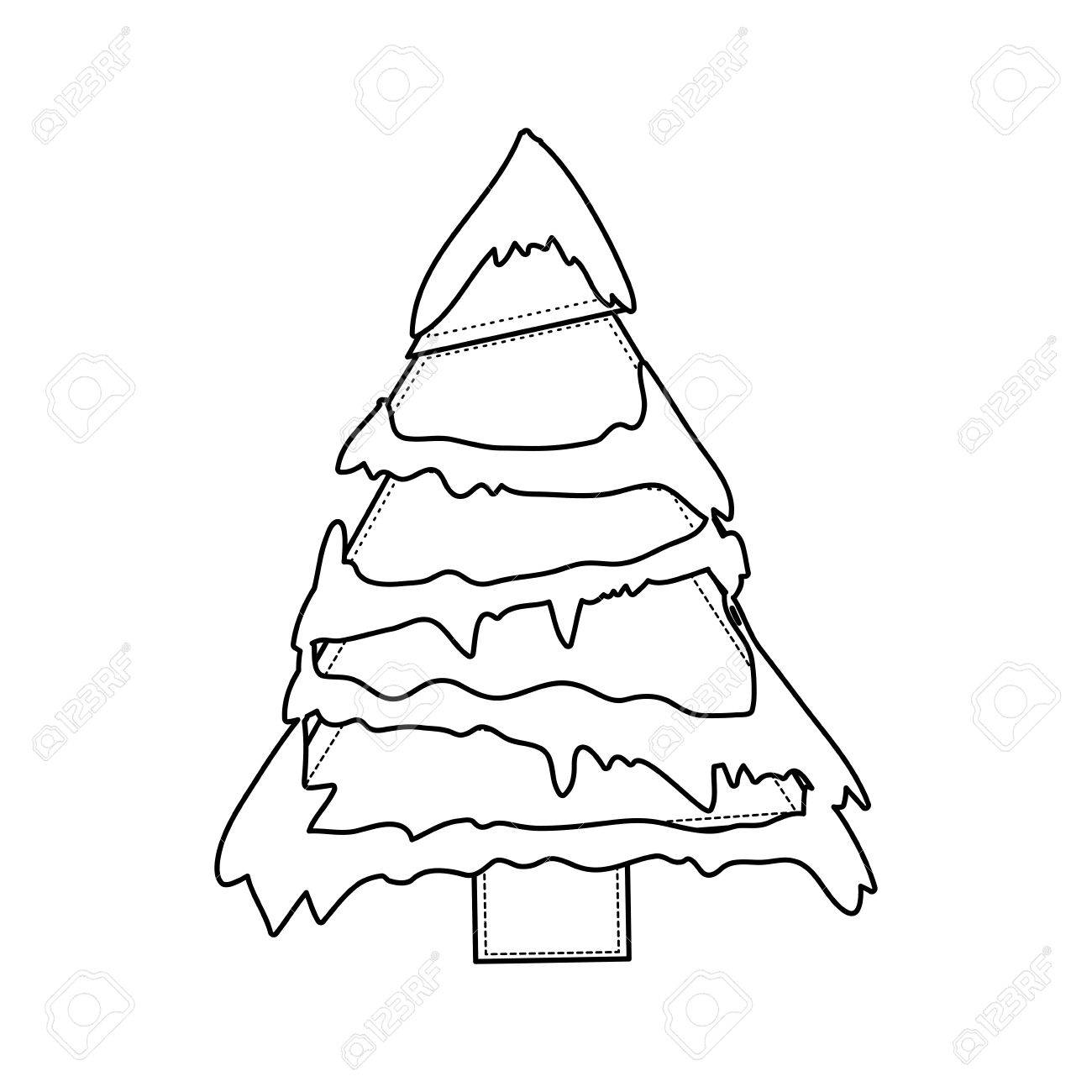 1300x1300 Snowy Tree Icon Image Vector Illustration Design Royalty Free