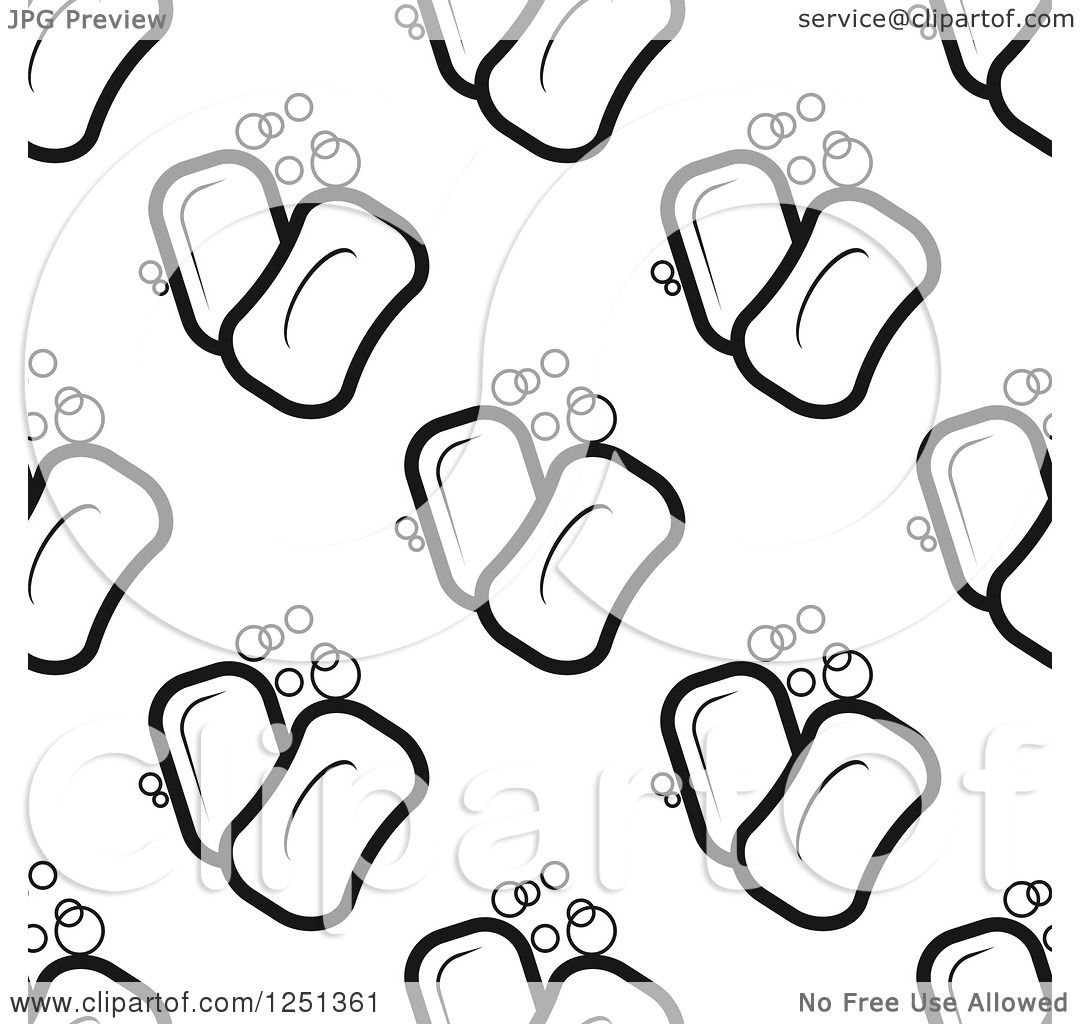 1080x1024 Clipart Of A Seamless Black And White Bar Soap Background Pattern