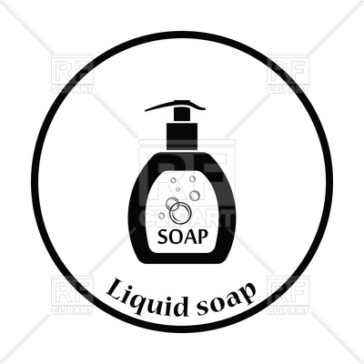 400x400 Thin Circle Design Of Liquid Soap Icon Royalty Free Vector Clip