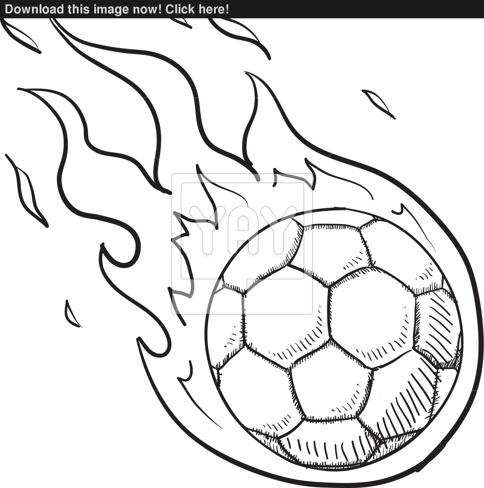 1588x1600 Flaming Soccer Ball Vector Vector