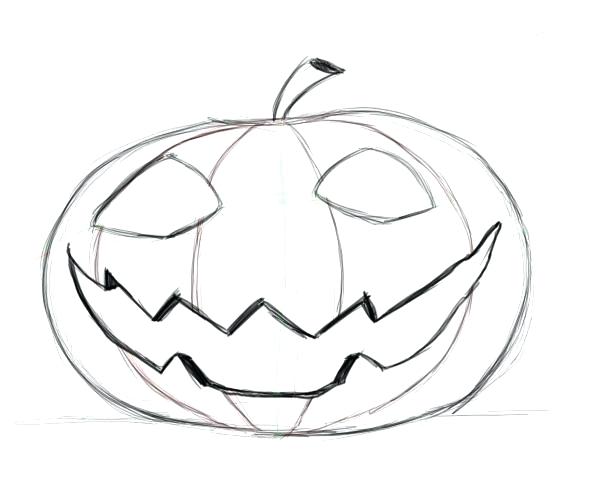 600x500 Pumpkin Drawing Drawing Pumpkin Faces Pumpkin Drawing Step By Step