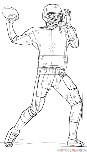 329x575 How To Draw A Football Player Step By Step Drawing Tutorials