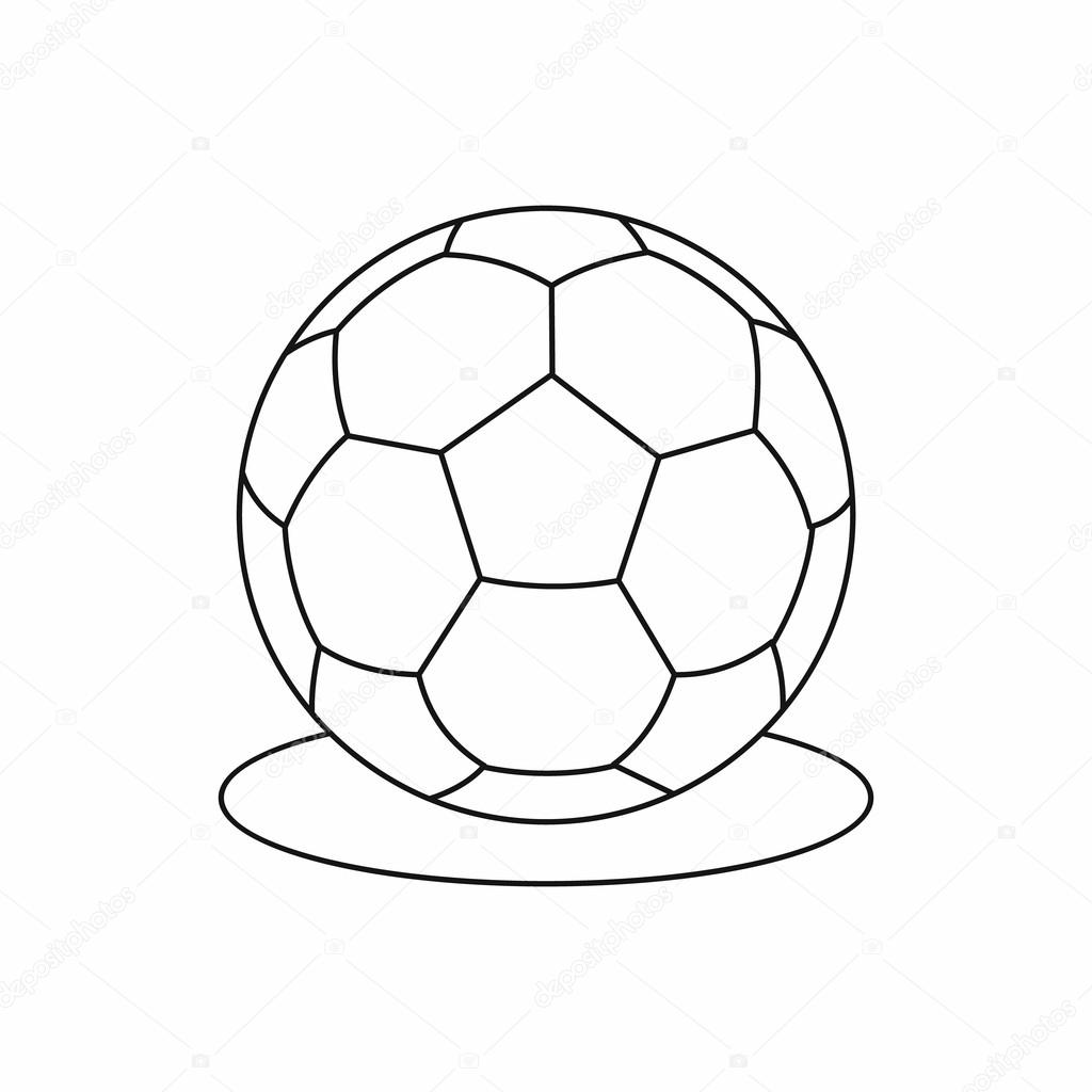 1024x1024 Soccer Ball Icon, Outline Style Stock Vector Ylivdesign