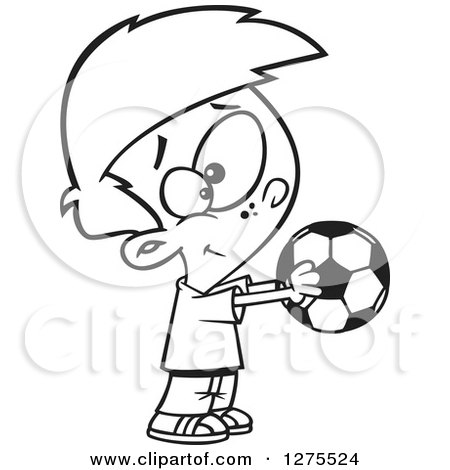 450x470 Cartoon Clipart Of Blacknd White Happy Boy Holding Out