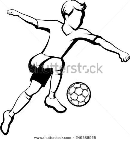 434x470 Drawn Ball Soccer Boy