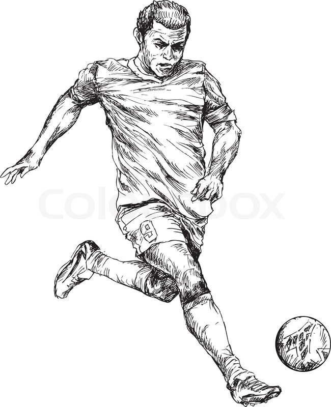 650x800 Hand Drawn Soccer Player Stock Vector Colourbox