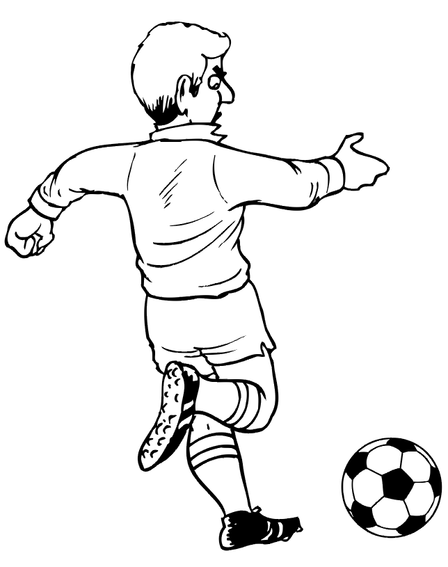 644x815 Soccer Coloring Page Serious Player Kicking Ball