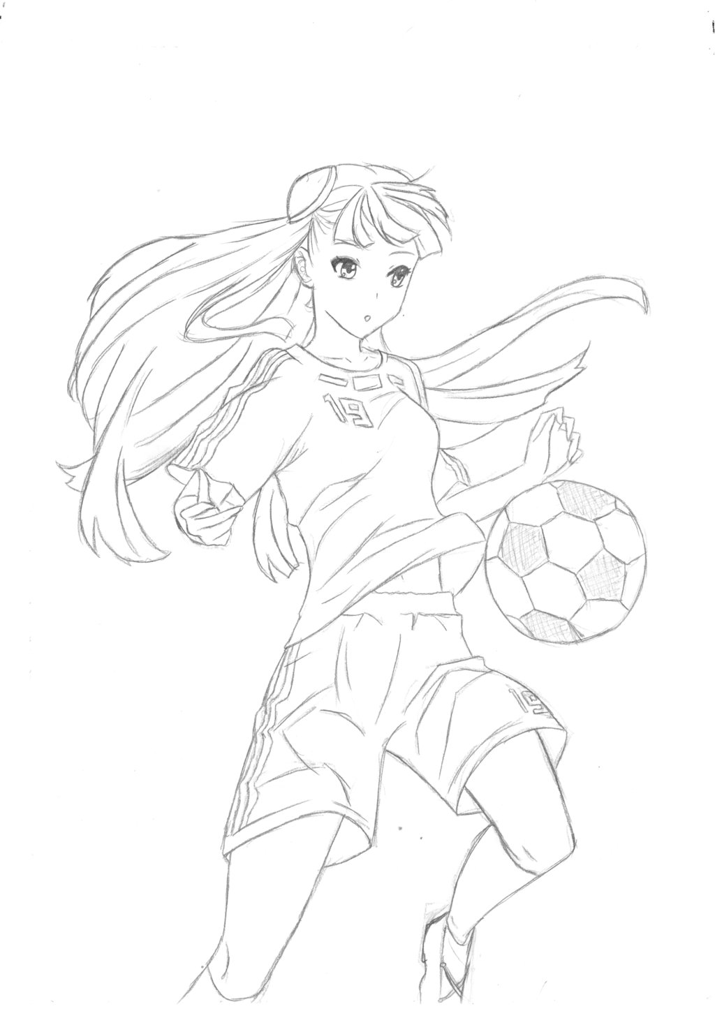 1024x1448 Anime Girl Soccer By Vocaloid13a