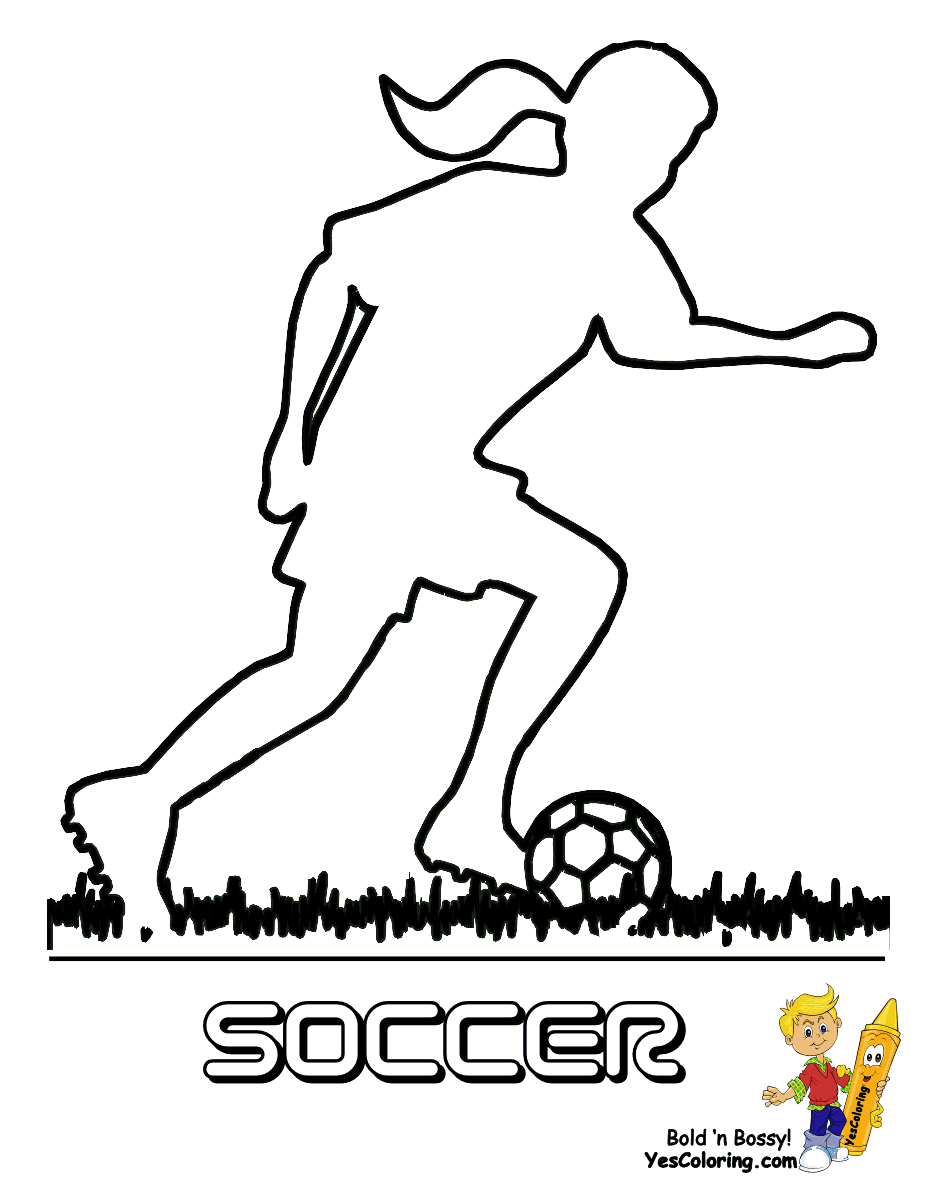928x1200 Girl Playing Soccer Coloring Page