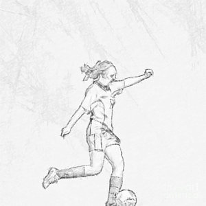 300x300 Soccer Girl Digital Art Fine Art America