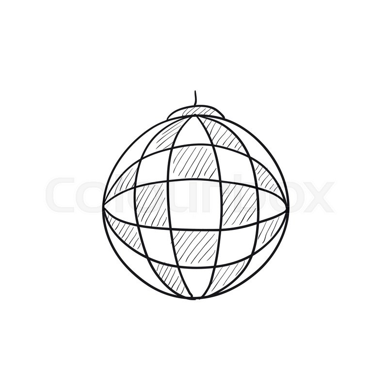 800x800 Disco Ball Vector Sketch Icon Isolated On Background. Hand Drawn