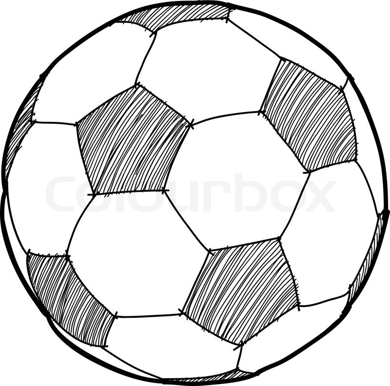 800x792 Hand Writing Soccer Ballfootballcartoon Stock Vector Colourbox
