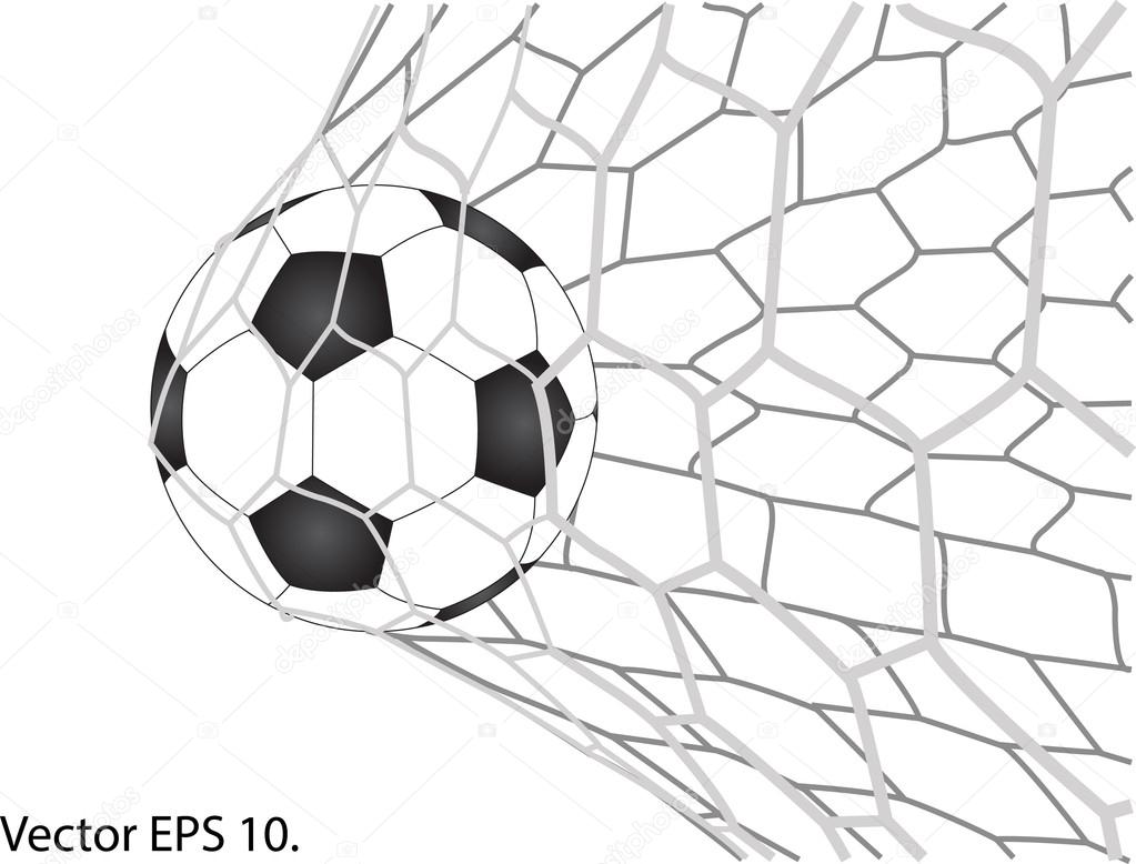 1023x778 Soccer Football In Goal Net Vector, Eps 10. Stock Vector