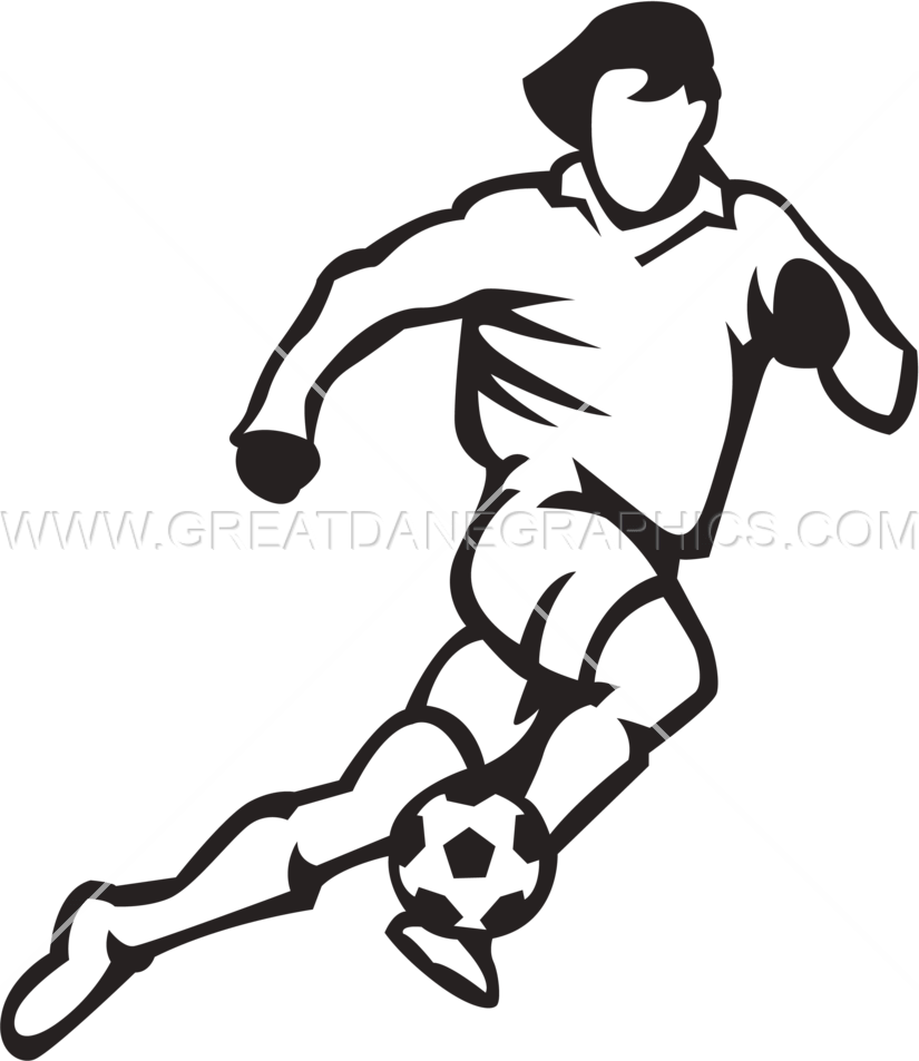 825x953 Running Soccer Player Production Ready Artwork For T Shirt Printing