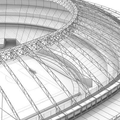 400x400 Soccer Stadium 3d Model