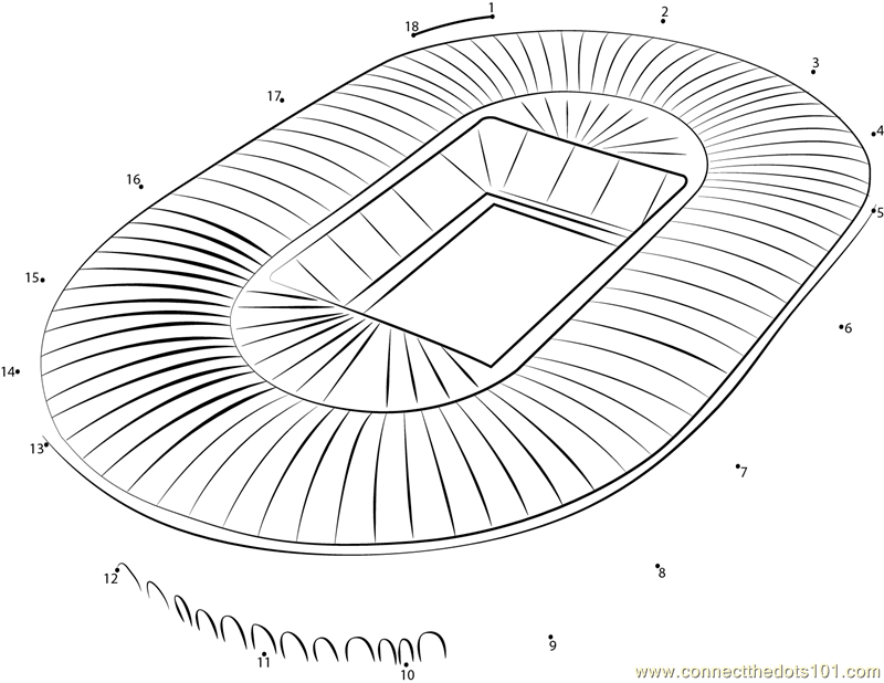 800x618 Soccer Stadium Dot To Dot Printable Worksheet