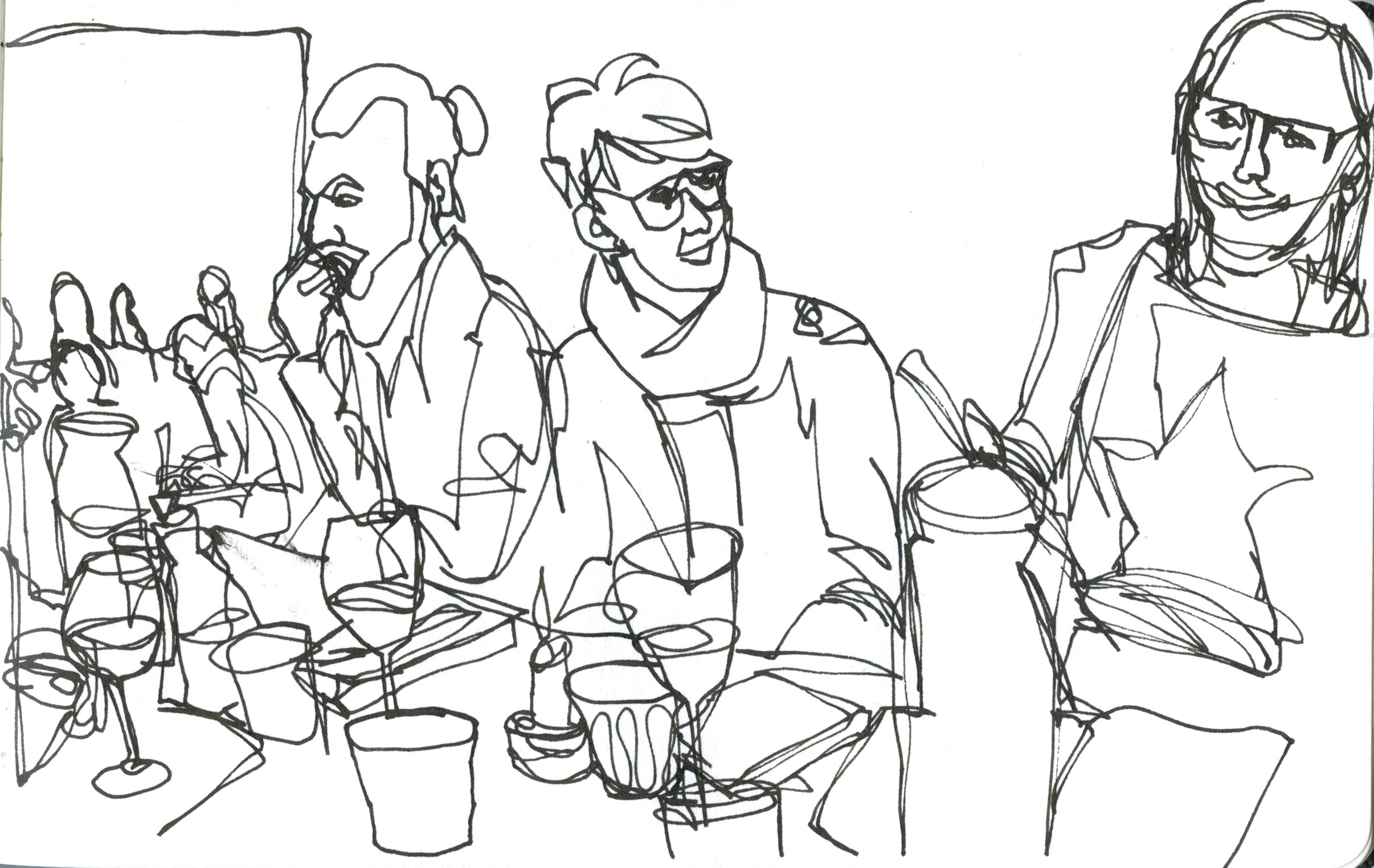 2412x1525 Drawing People Using One Line