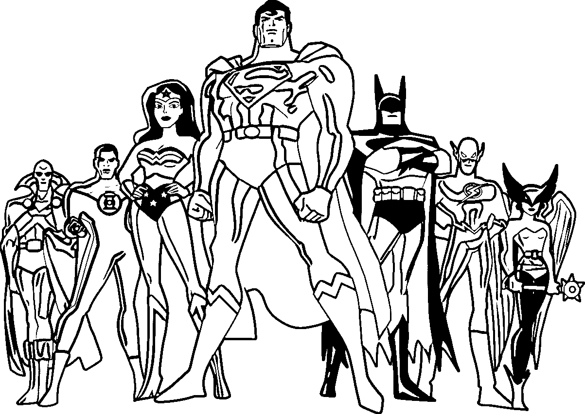 1203x853 Justice League Coloring Pages