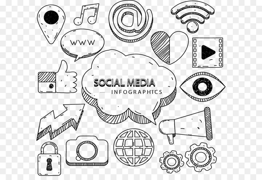 900x620 Social Media Marketing Infographic Euclidean Vector Icon