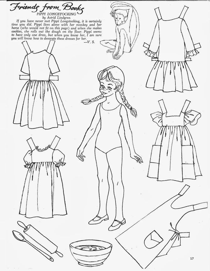 670x866 156 Best Paper Dolls To Color Images On Vintage Paper