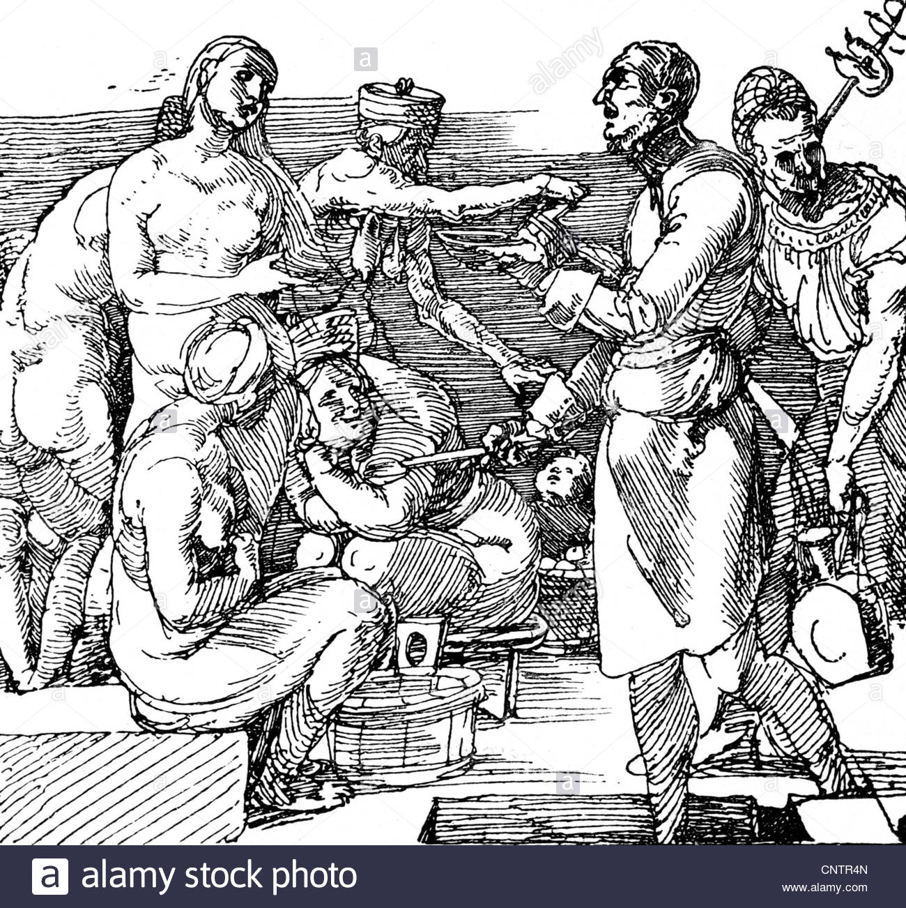 1300x1302 Bathing, Women's Bath, After Drawing By Albrecht Duerer, 1516