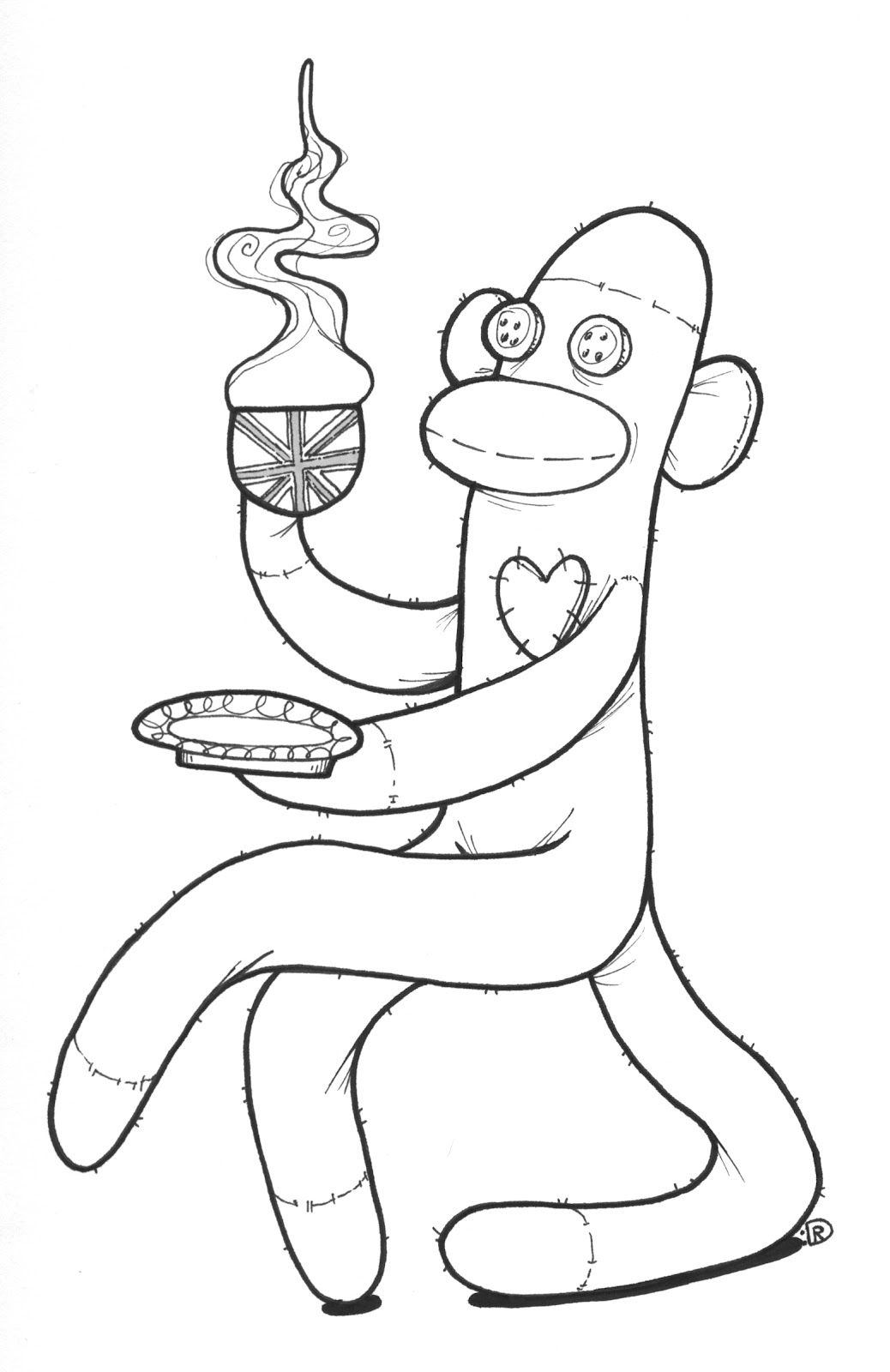 1038x1600 Draw Monkey Monkey De Sock