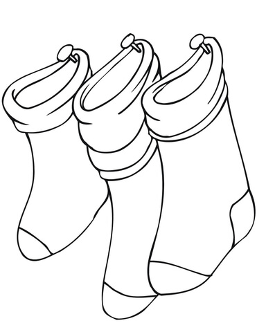 371x480 Hanging Christmas Stockings Coloring Page Free Printable