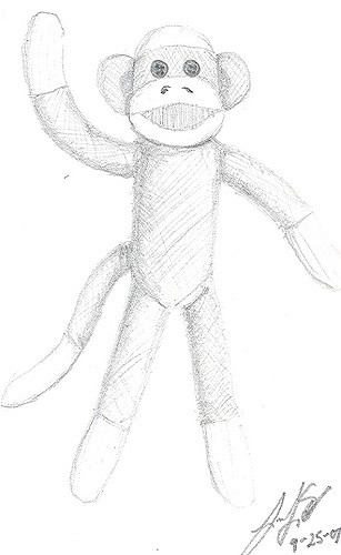 307x500 Sock Monkey Drawing 20225 Baidata