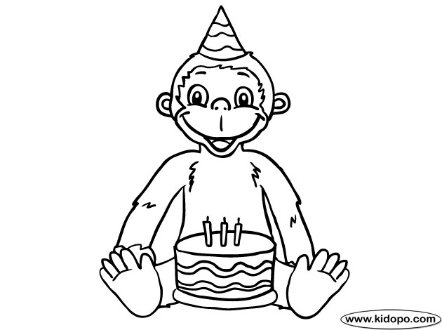 630x470 Sock Monkey Coloring Pages Printable Birthday Monkey Coloring