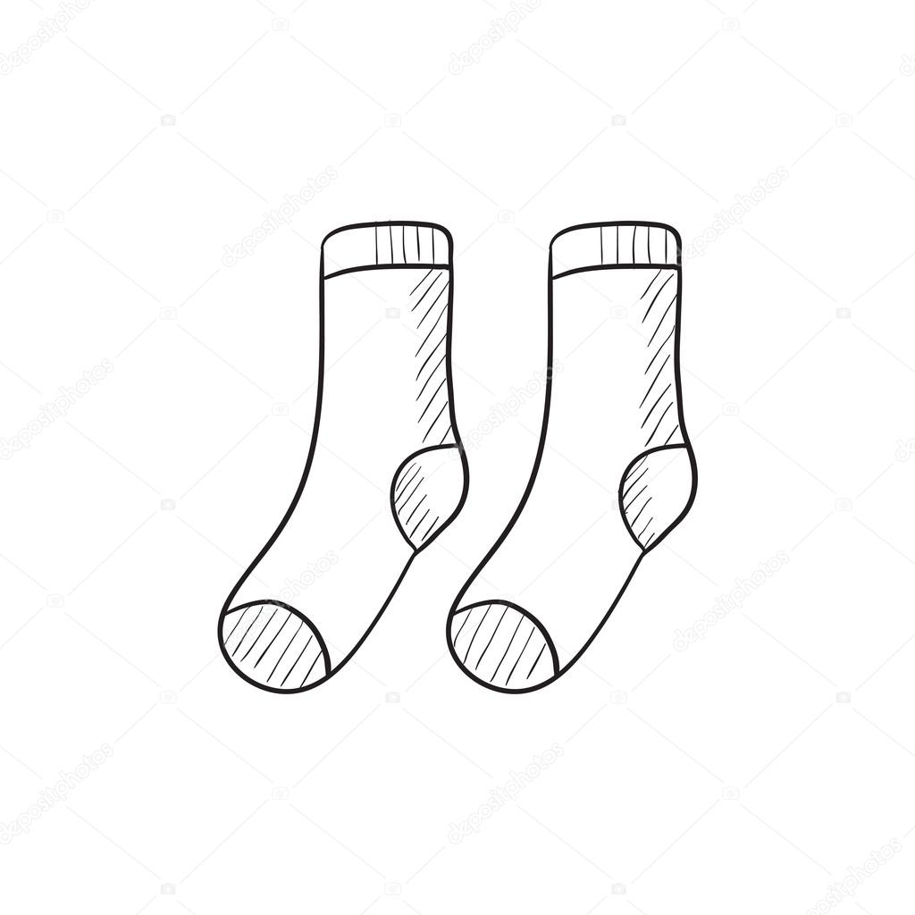 1024x1024 Socks Sketch Icon. Stock Vector Rastudio