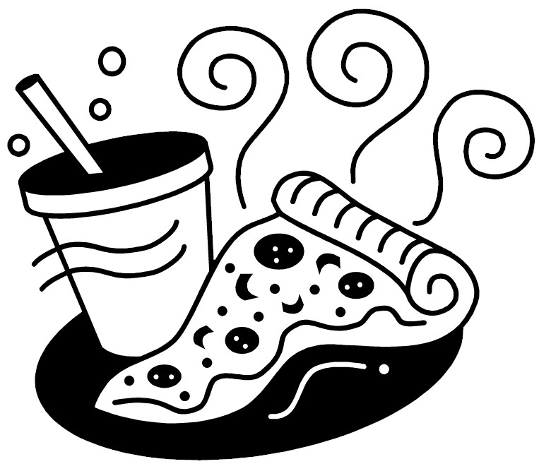 763x667 Pizza And Soda Clipart