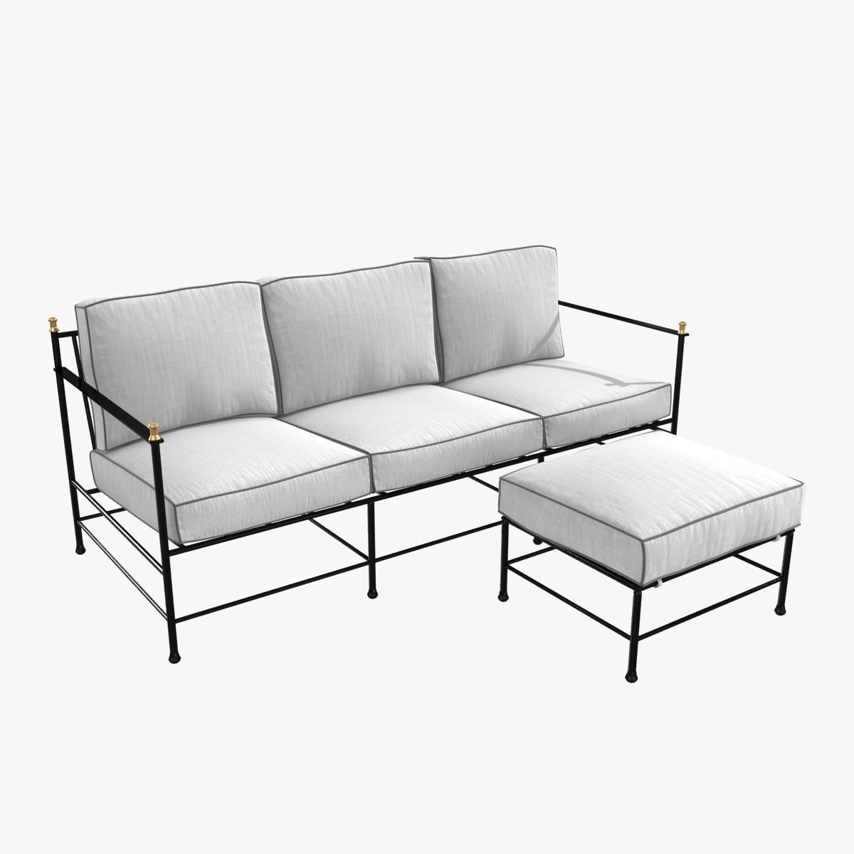 1200x1200 One Kings Lane Outdoor Frances Sofa And Ottoman White Black 3d