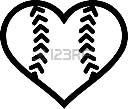 450x384 Softball Ball Heart Royalty Free Cliparts, Vectors, And Stock