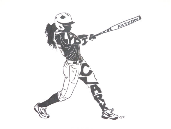 570x429 Women's Softball Silhouette