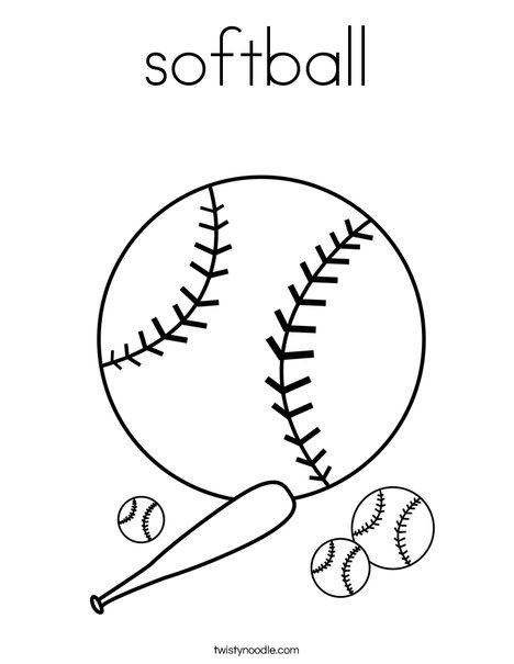 468x605 Free Softball Coloring Page Twisty Noodle