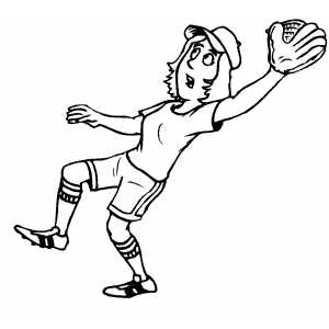 300x300 Player Catching Ball Coloring Sheet