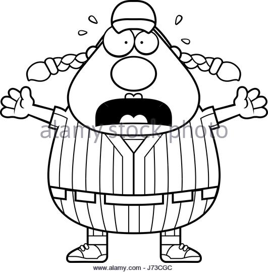 531x540 Cartoon Illustration Softball Player Looking Stock Photos