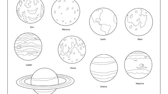 570x320 Solar System Drawing For Kids The Planets In Solar System Coloring