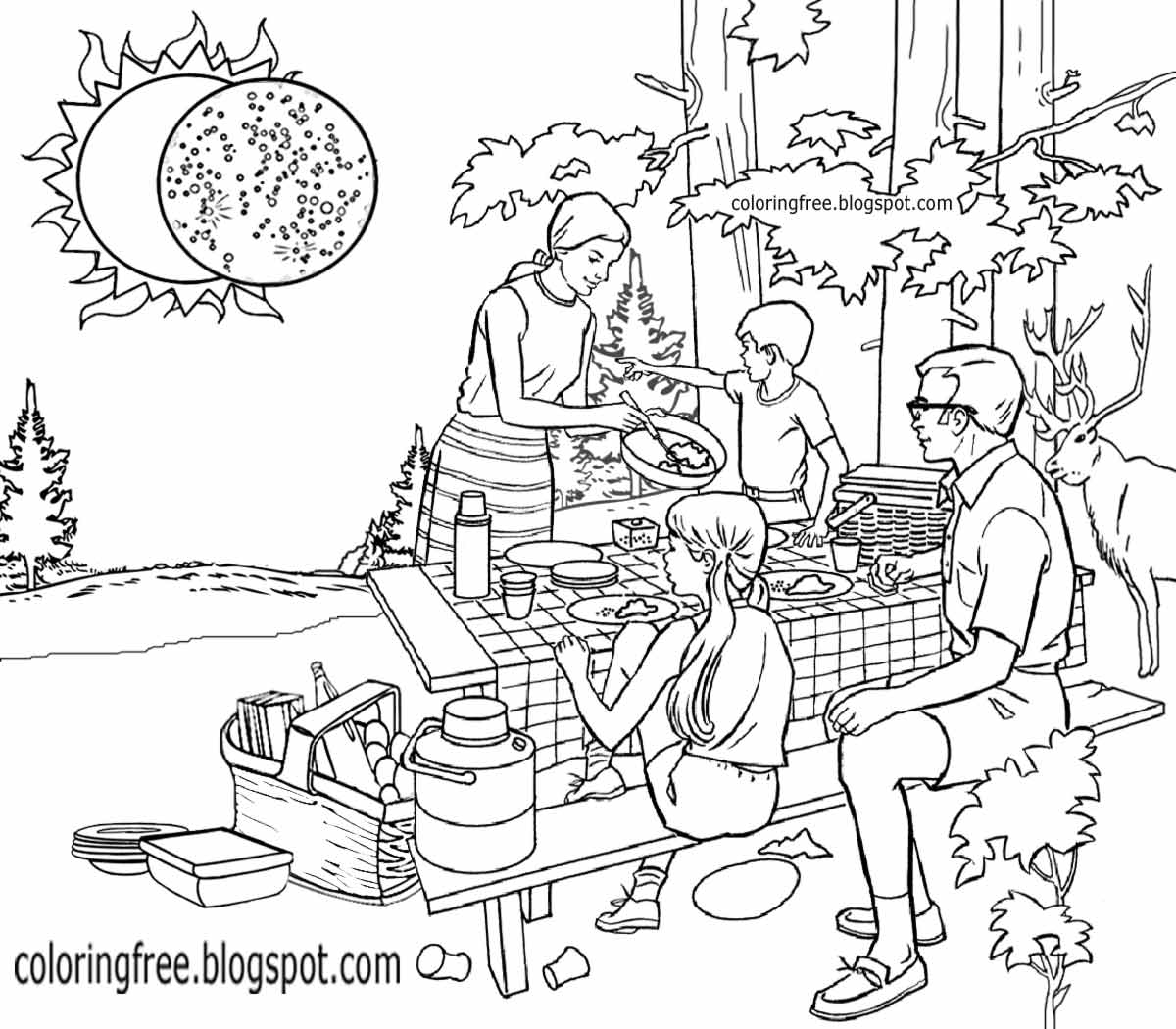 1200x1050 Solar Eclipse Free Coloring Pages