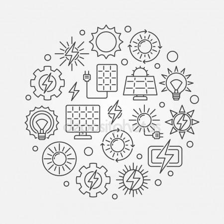 450x450 Solar Power Circular Illustration Stock Vector Sn3g