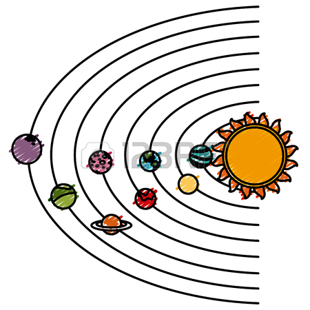 450x450 Solar System Cartoon Icon Vector Illustration Graphic Design