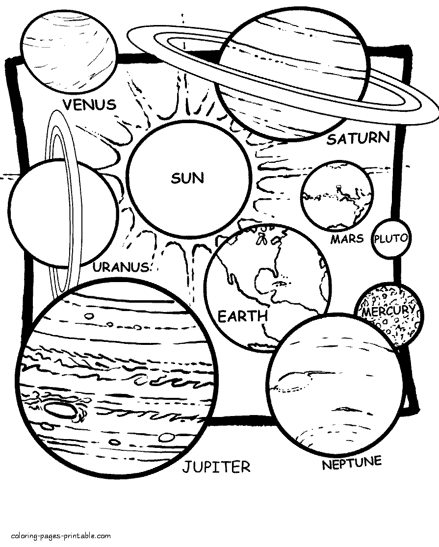 895x1115 Coloring Pages Of The Solar System Outer Space