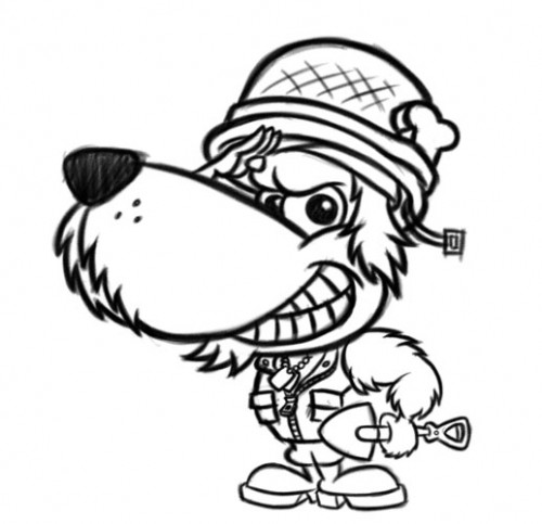500x483 Soldier Dog Cartoon Character Design