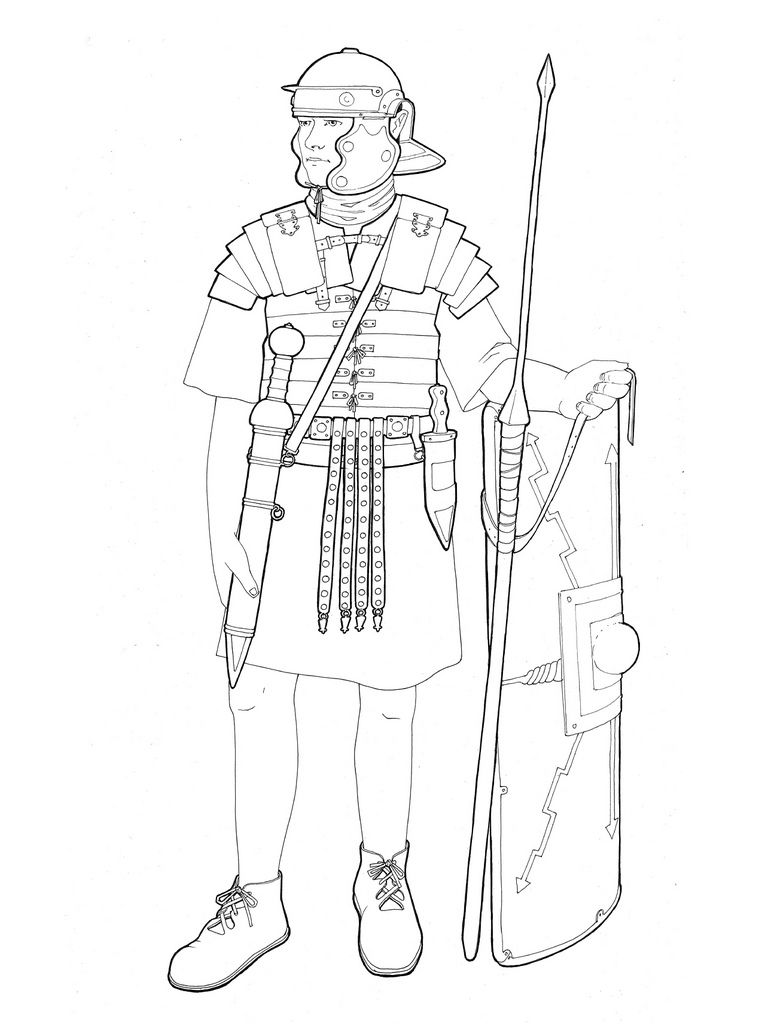 768x1024 Roman Soldier Drawing
